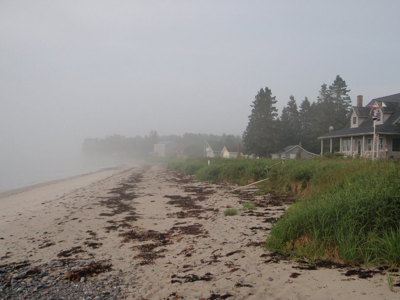 Early morning fog on Jonesport Beach