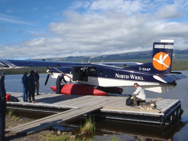 Getting ready to go on the float plane.