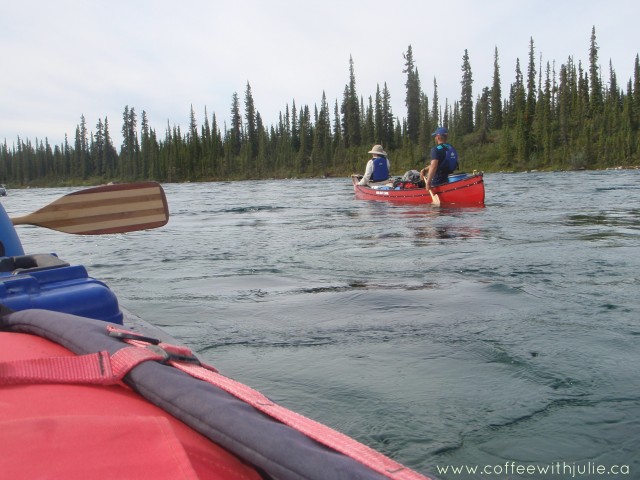 canoeing down Great Bear River