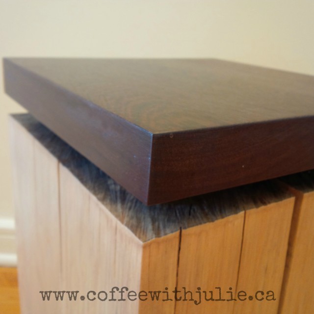 Side table with wenge and popular wood